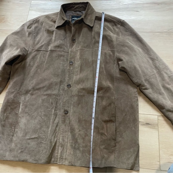 Vintage Pronto Uomo Men's Jacket Button Up Leather Suede Coat Beige Size XXL - Picture 9 of 12